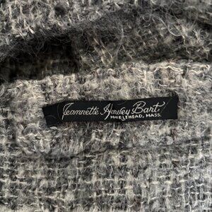 Jeannette Harvey Bart Marblehead, MA vintage handwover shawl/jack in grey mohair